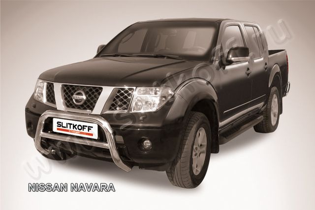 Кенгурятник Slitkoff d76 низкий для Nissan Navara D40 2005-2010. Артикул NIN004