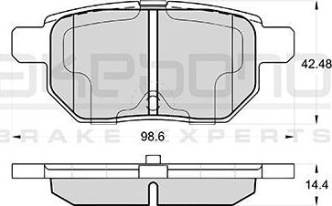 Тормозные колодки Akebono Standard задние для Toyota Corolla E140, E150 2006-2014. Артикул AN-716WK