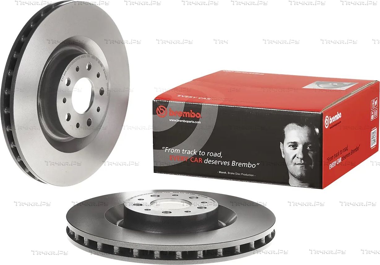 Тормозной диск Brembo PRIME LINE - UV Coated передний для Fiat 500L I 2018-2026. Артикул 09.A444.41