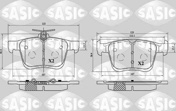 Тормозные колодки Sasic задние для Skoda Karoq I 2017-2026. Артикул 6216075
