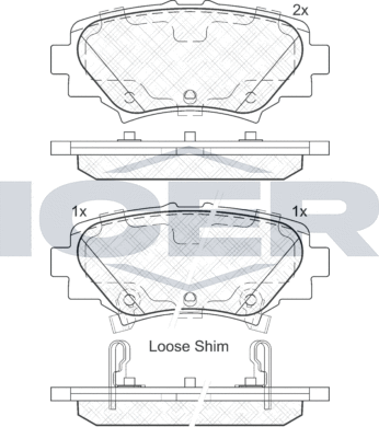 Тормозные колодки Icer задние для Mazda 3 III (BM) 2013-2018. Артикул 182169