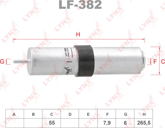 Топливный фильтр LYNXauto для MINI Hatch III (F55/F56) 2013-2026. Артикул LF-382