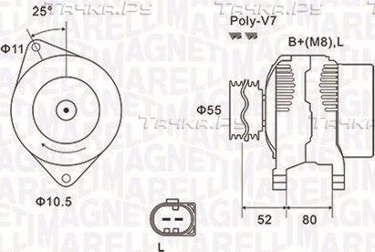 Генератор Magneti Marelli для Fiat Ducato II 2002-2006. Артикул 063731837010