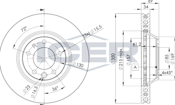 Тормозной диск Icer. Артикул 78BD3324-1