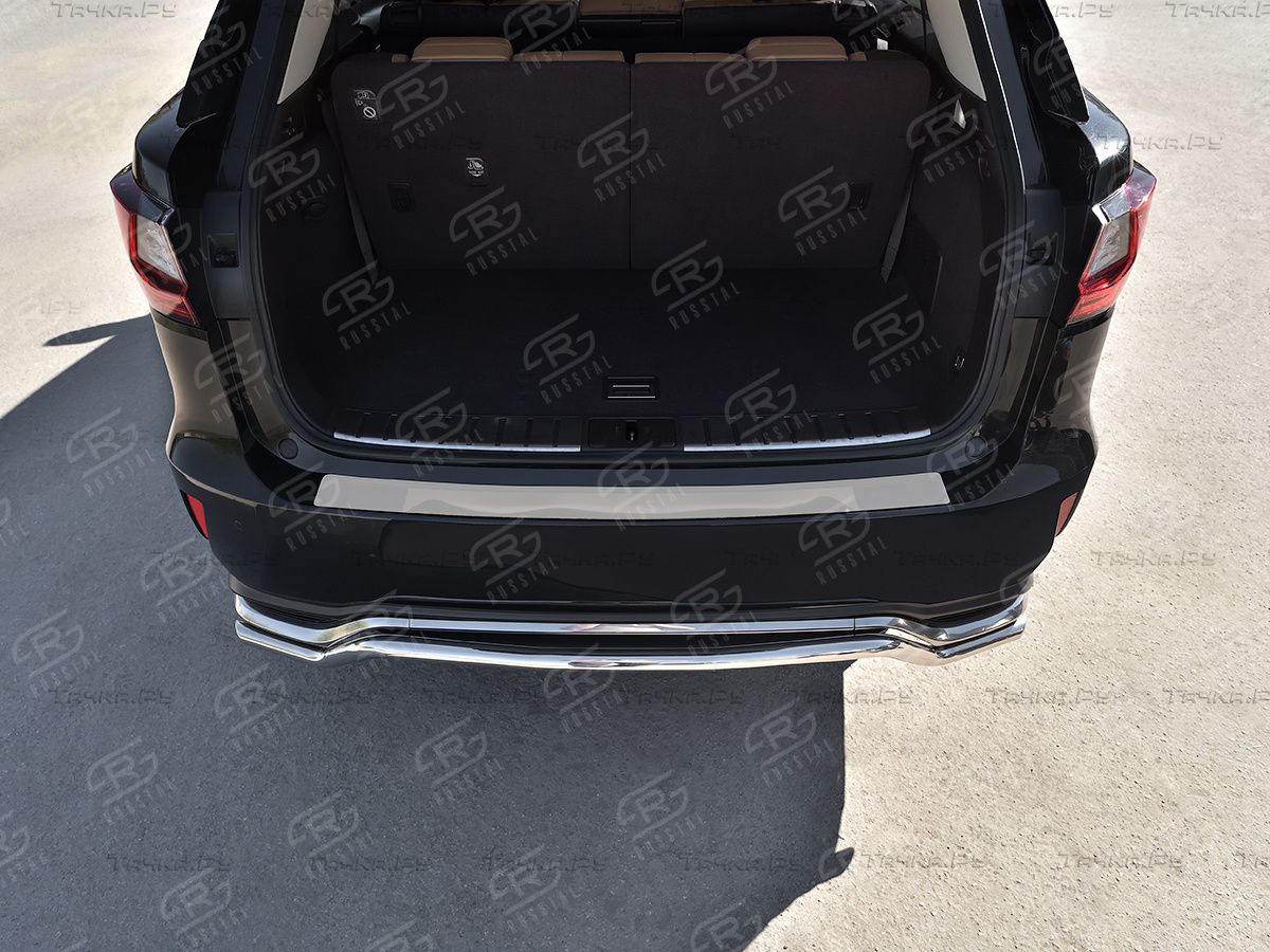 Накладка на задний бампер RusStal для Lexus RX 200t 2015-2019 (нерж. зеркало) кроме F-Sport. Артикул LEXRXN-003478