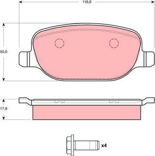 Тормозные колодки TRW. Артикул GDB1490