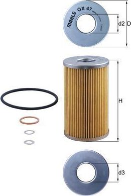 Масляный фильтр Mahle-Knecht. Артикул OX 47D