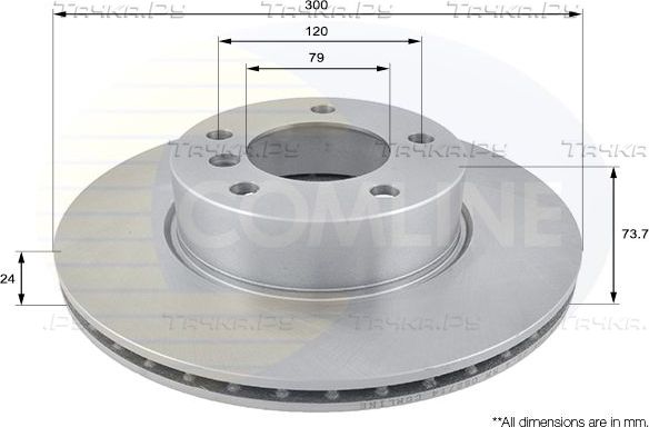 Тормозной диск Comline передний для BMW 1 I (E81/E82/E87/E88) 2007-2011. Артикул ADC1728V