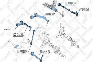 Рулевая тяга Stellox. Артикул 55-07225-SX