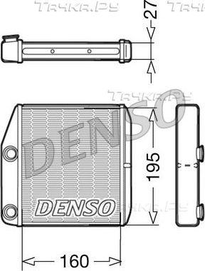 Радиатор отопителя (печки) Denso (алюминий) для Fiat Grande Punto 2005-2015. Артикул DRR09075