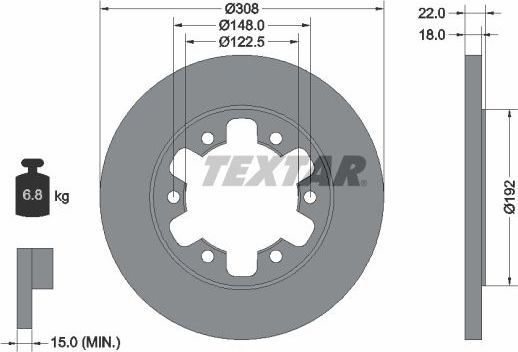 Тормозной диск Textar Pro для Ford Transit VIII 2013-2026. Артикул 92275803