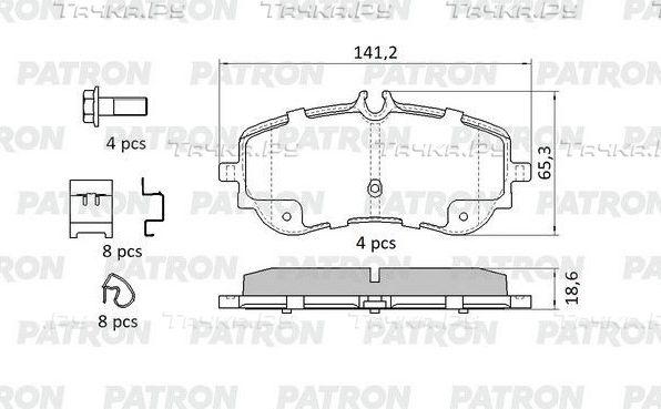 Тормозные колодки Patron задние для Volkswagen Crafter II 2016-2026. Артикул PBP244