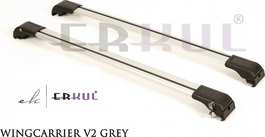 Багажник на рейлинги Erkul Wingcarrier V1 для УАЗ Patriot 3163 2005-2026 (Аэро-крыло дуги) СЕРЕБРИСТЫЙ. Артикул WCA.KIT.214