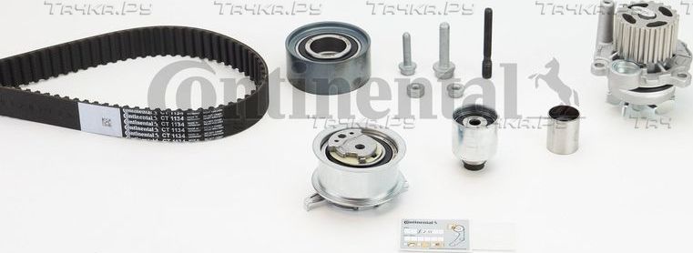 Помпа (водяной насос) с комплектом ремня ГРМ ContiTech для Volkswagen Passat CC I 2008-2012. Артикул CT1134WP2