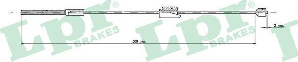 Трос ручника (тросик ручного тормоза) LPR. Артикул C0248B