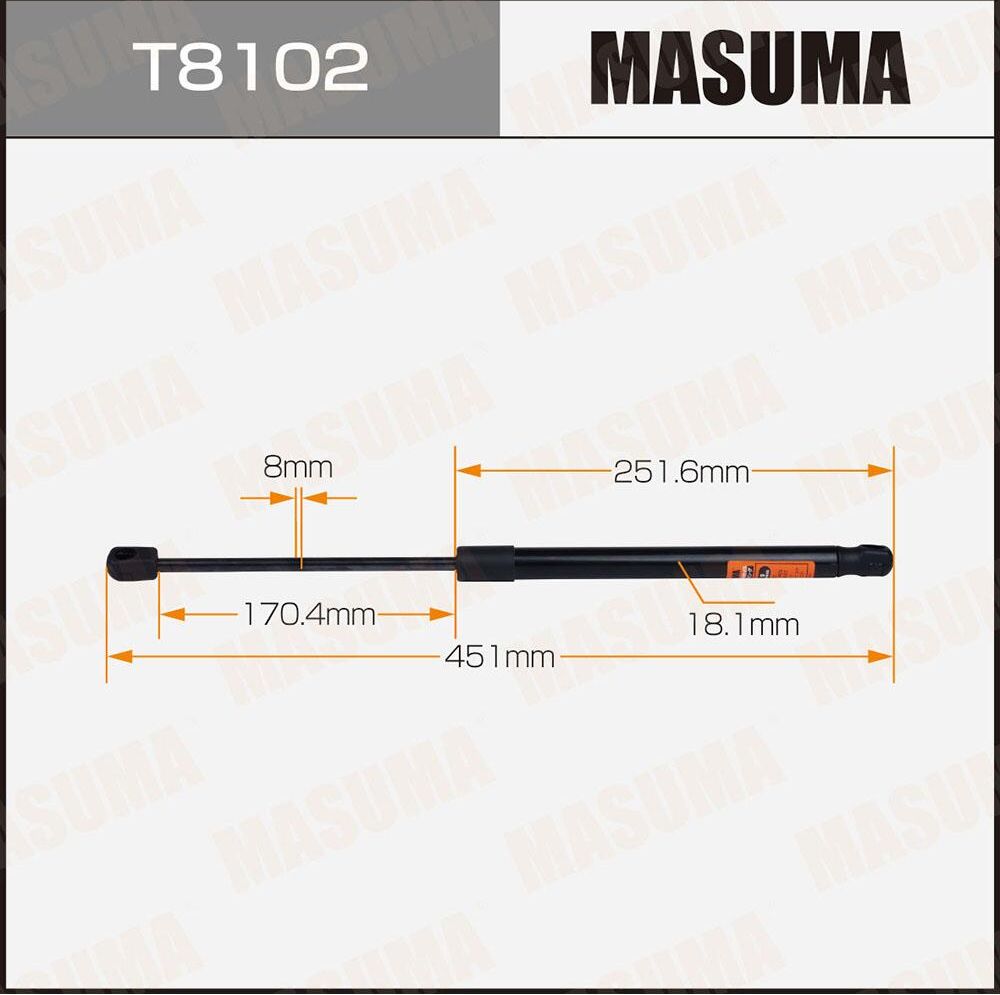 Амортизатор (упор) багажника Masuma. Артикул T8102