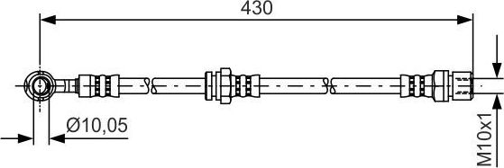 Тормозной шланг Bosch передний правый для Daewoo Nubira III 2003-2005. Артикул 1 987 481 384