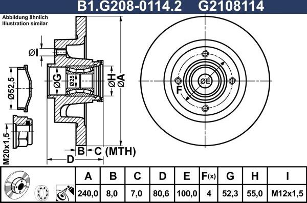 Тормозной диск Galfer. Артикул B1.G208-0114.2