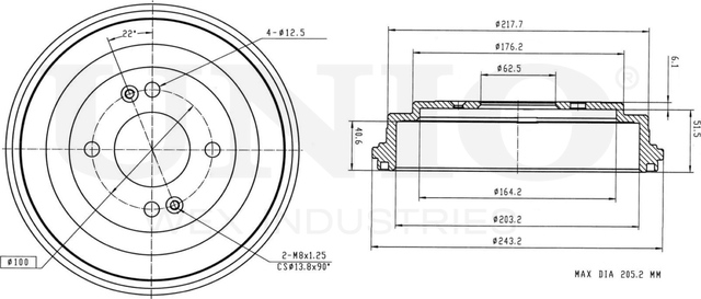 Барабан тормозной (Unio). Артикул BRD-10020