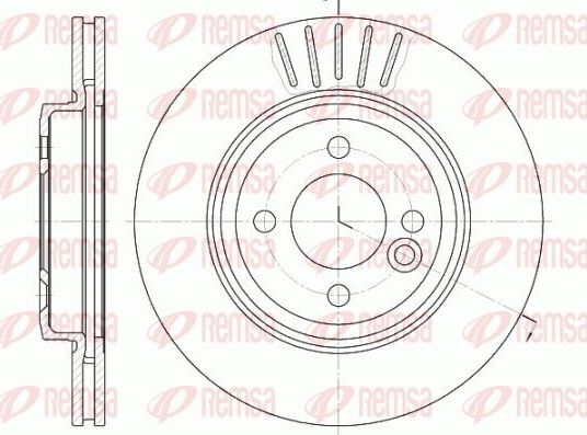 Тормозной диск Remsa передний для MINI Hatch I ((R50, R53) 2001-2006. Артикул 6624.10