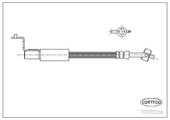 Тормозной шланг Corteco передний правый/левый для Ford Escort V 1995-2001. Артикул 19032286