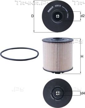 Топливный фильтр Mahle. Артикул KX 67/2D