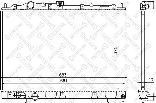 Радиатор охлаждения двигателя Stellox для Mitsubishi Lancer VII 1995-2003. Артикул 10-25258-SX
