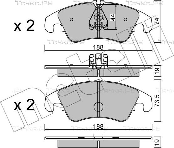 Тормозные колодки Metelli передние для Audi A5 I (8T) 2007-2017. Артикул 22-0775-0