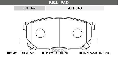 Колодки тормозные Harrier ACU3#, MCU3#, GSU3#, MHU38, Kluger MHU28 перед (FBL). Артикул AFP543