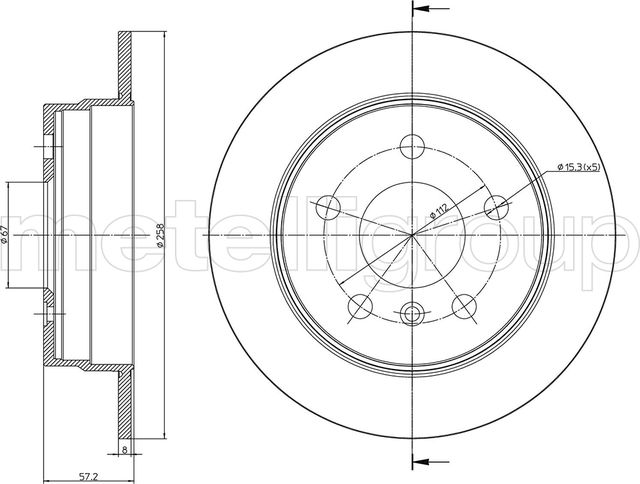 Тормозной диск Metelli. Артикул 23-0833C