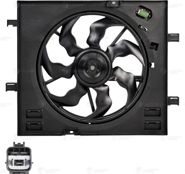 Вентилятор радиатора двигателя Luzar для Geely Atlas I 2018-2026. Артикул LFK 3013