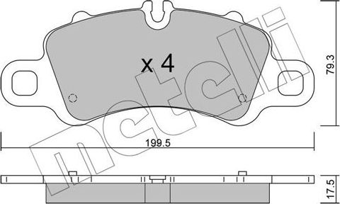 Тормозные колодки Metelli. Артикул 22-1254-0