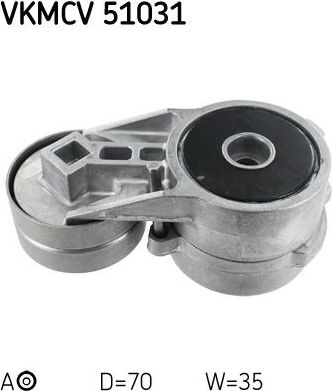 Натяжной ролик (натяжитель) приводного клинового зубчатого ремня SKF. Артикул VKMCV 51031
