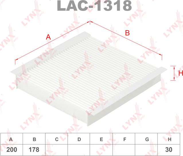 Салонный фильтр LYNXauto. Артикул LAC-1318