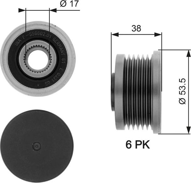 Муфта генератора обгонная Gates DriveAlign® для Nissan Interstar 2002-2026. Артикул OAP7081