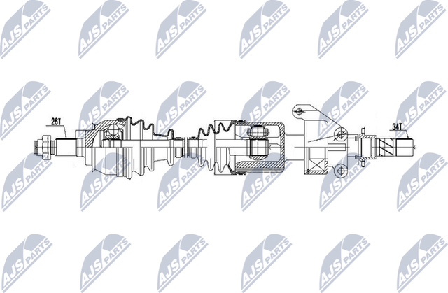 Полуось (привод в сборе, приводной вал) NTY передняя правая/левая для BMW X6 II (F16) 2014-2019. Артикул NPW-BM-039