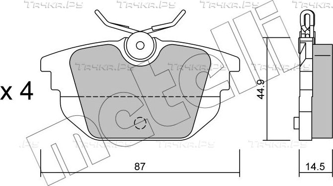 Тормозные колодки Metelli задние для Fiat Marea 1998-2002. Артикул 22-0299-0