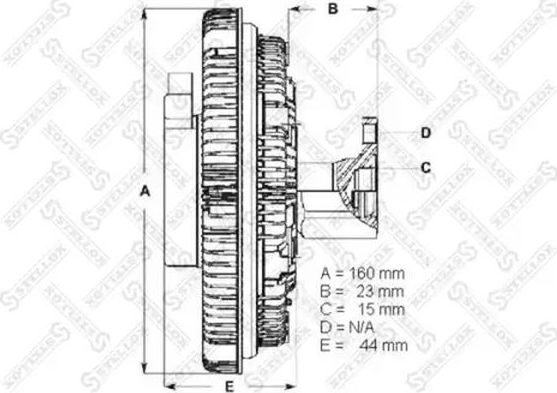 Муфта (вискомуфта) вентилятора Stellox для SsangYong Kyron I 2005-2015. Артикул 30-00411-SX