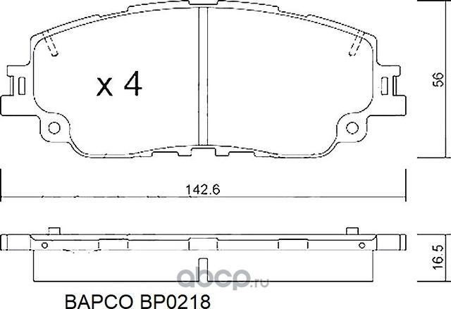 Колодки тормозные дисковые LEXUS ES VII (_Z10_, _A10_, _H10_) Saloo (Bapco). Артикул BP0218