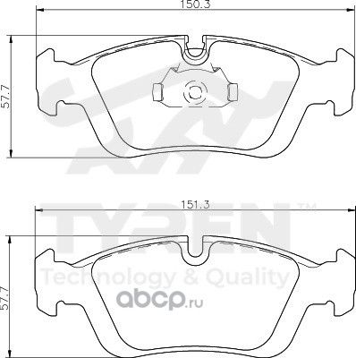 Дисковые тормозные колодки (Tyren). Артикул TYR1210441