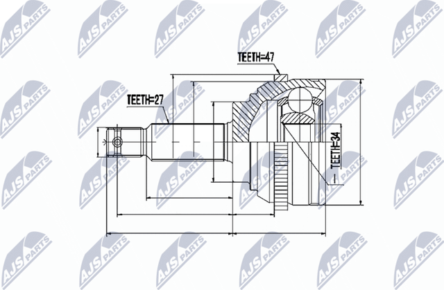 Шрус внутренний (граната) NTY. Артикул NPZ-HY-509