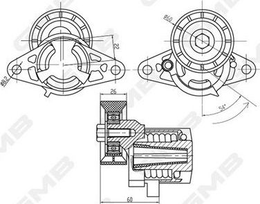 Натяжной ролик (натяжитель) приводного ремня GMB. Артикул GAT21010