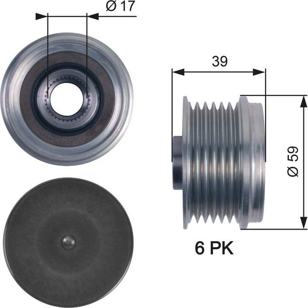 Муфта генератора обгонная Gates DriveAlign®. Артикул OAP7113