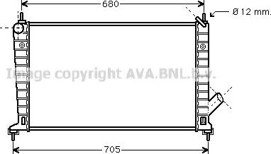 Радиатор охлаждения двигателя AVA. Артикул SB2035