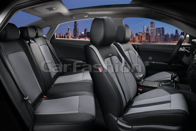 Чехлы универсальные каркасные CarFashion 5D Corrida Plus на сидения авто, цвет Черный/Темно-серый/Серый. Артикул 27025