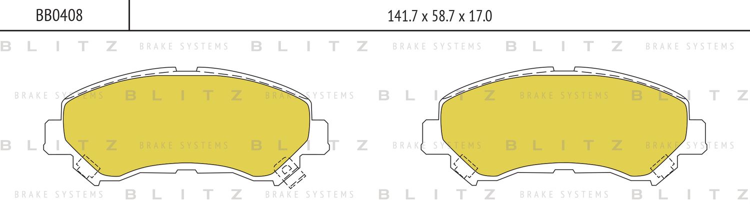 Колодки тормозные NISSAN QASHQAI 07- перед. (Blitz). Артикул BB0408