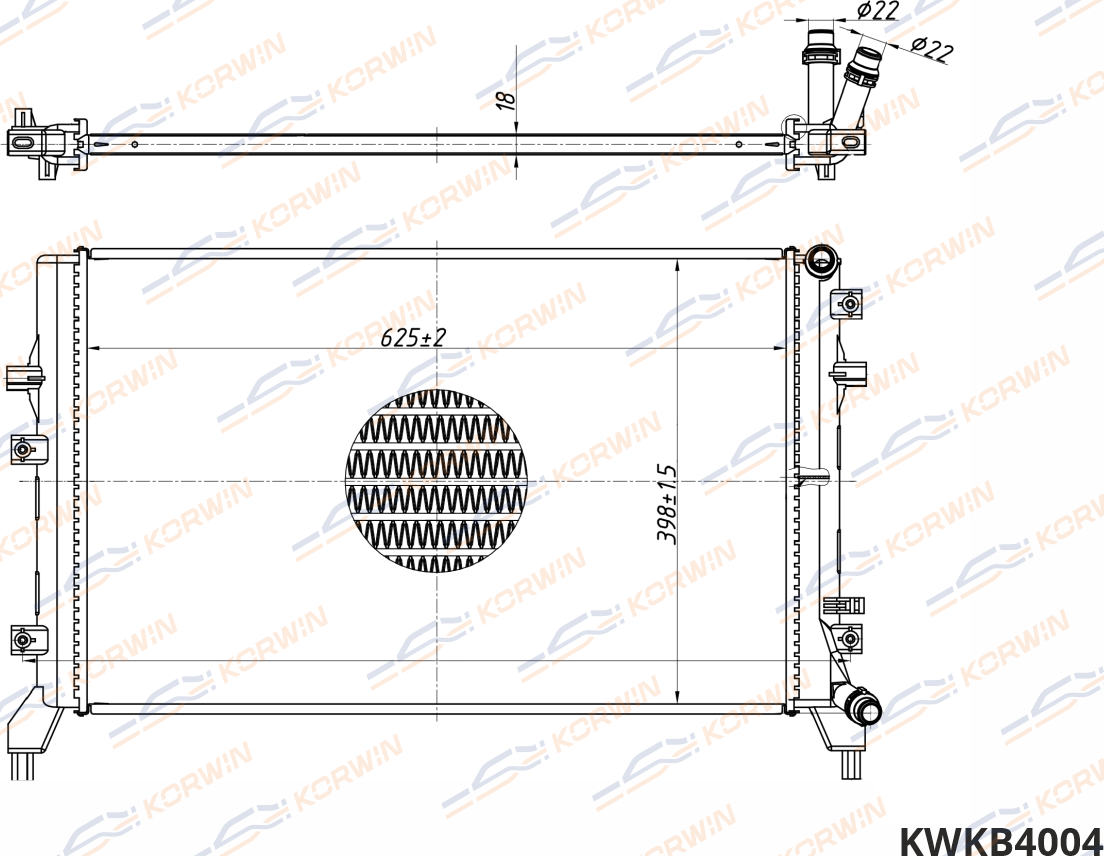 Радиатор охлаждения Skoda Octavia (04-)/VW Golf (08-) 1.2-1.4T (гарантия 2 года) (Korwin). Артикул KWKB4004