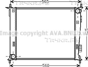 Радиатор охлаждения двигателя AVA. Артикул KAA2143