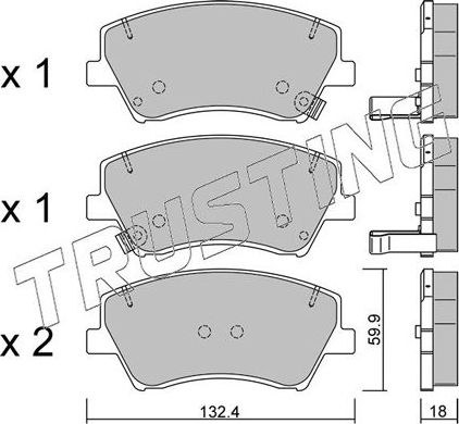 Тормозные колодки Trusting. Артикул 1092.0
