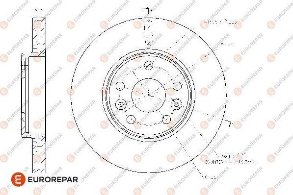 Тормозной диск Eurorepar. Артикул 1667851080